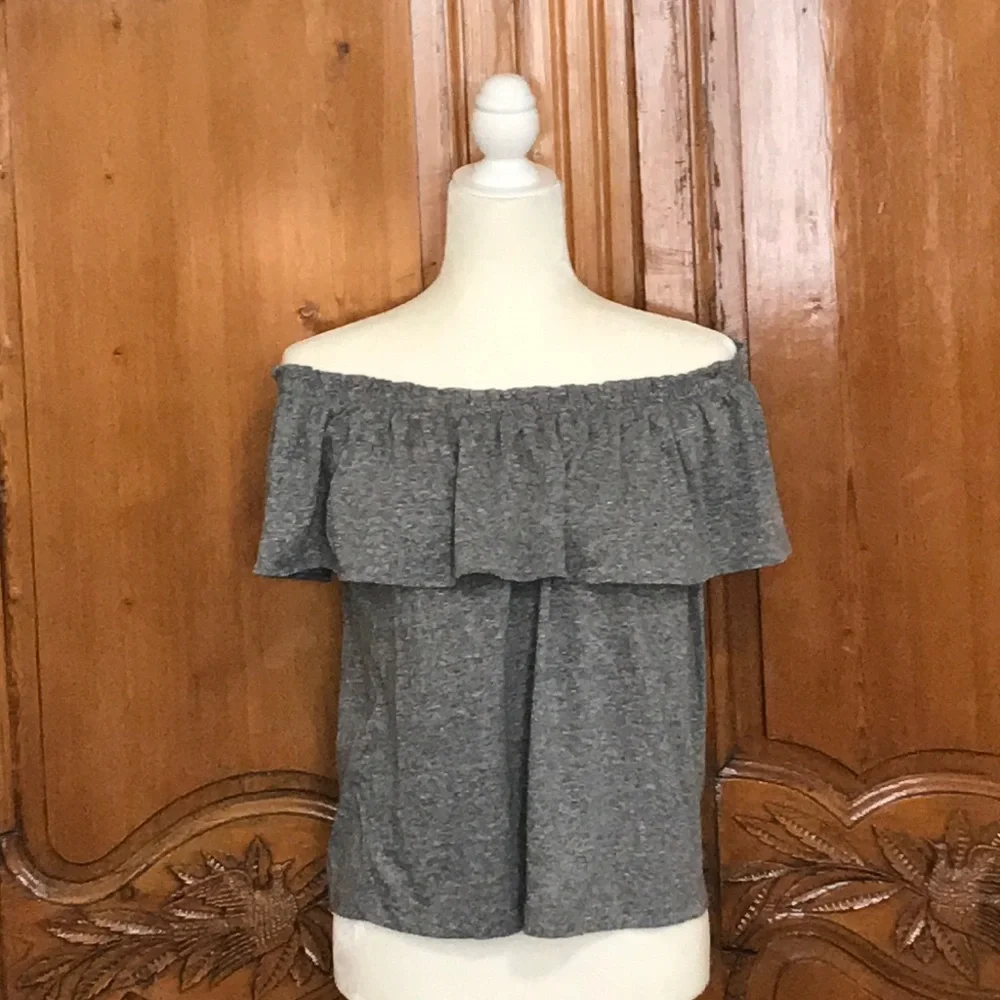 Current/Elliott Off Shoulder Ruffle Top - Picture 2 of 5